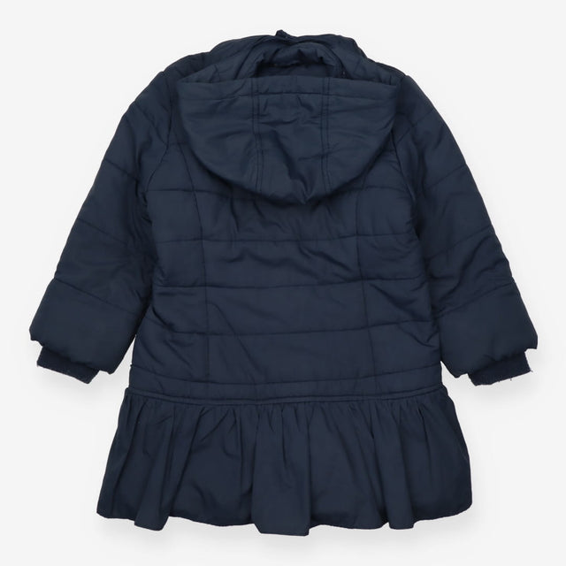 Coat Navy Padded Ruffle