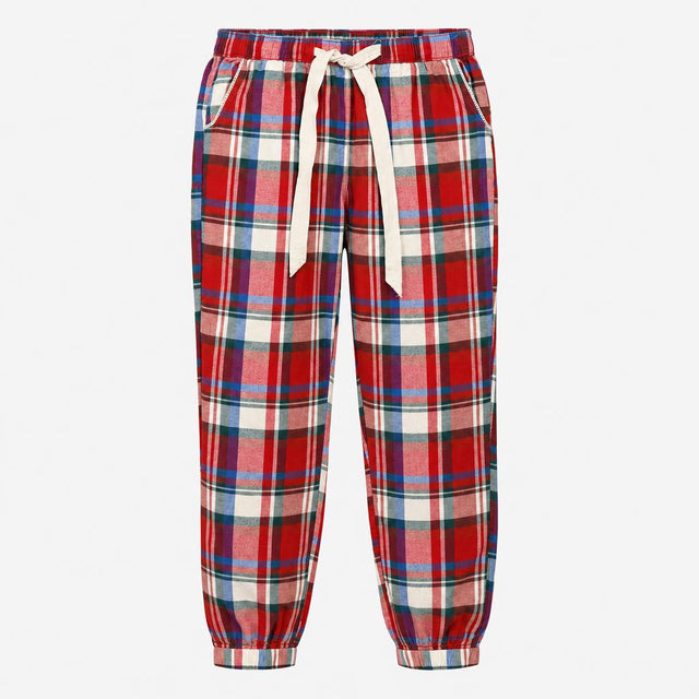 Pyjama Bottoms Check Brushed Cotton Red