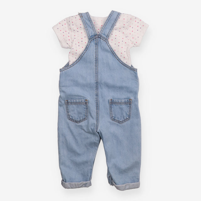 Blue Denim Dungarees and Bodysuit