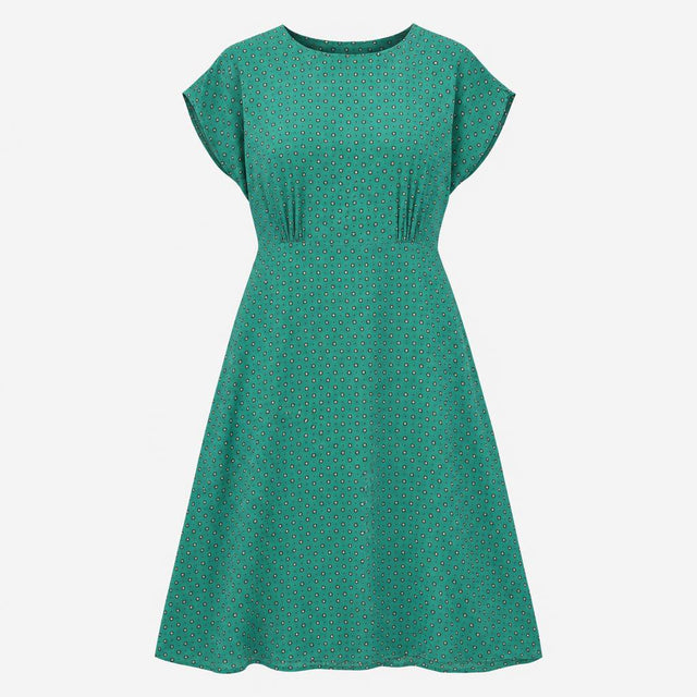 Emerald Green Black Geometric Dot 100% Viscose Gat
