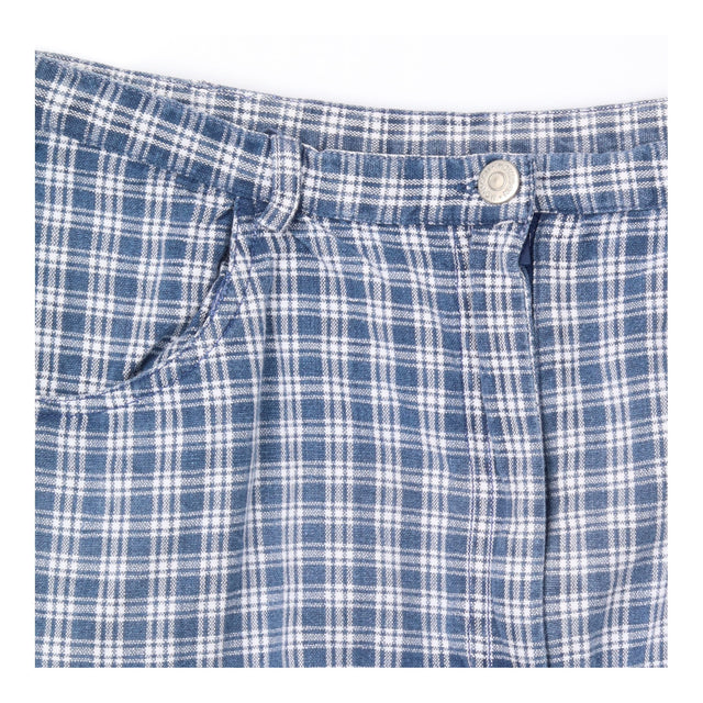 Mini Skirt Cotton Check Blue White