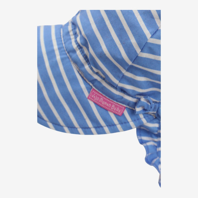 Swim hat blue stripe with frills