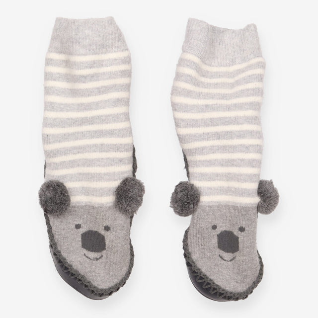 Slippers Grey Stripe Koala Moccasins