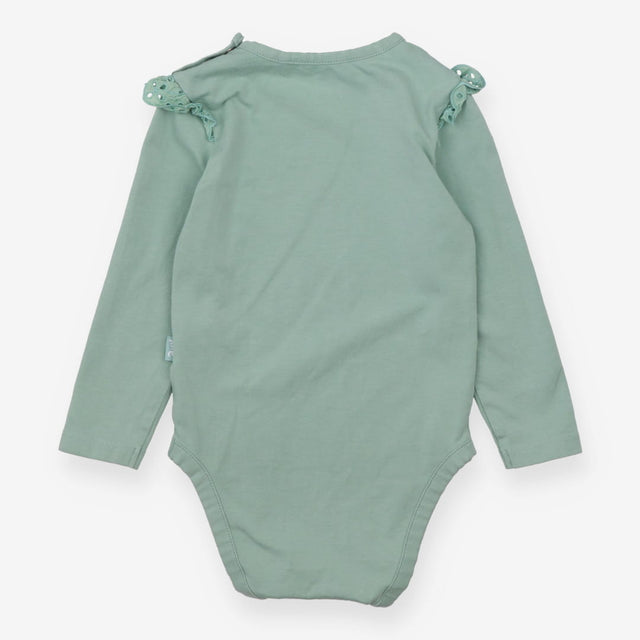 Bodysuit Long Sleeved Green Frill Shoulder