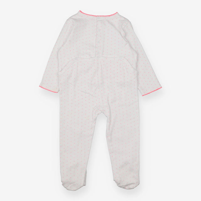 White Sleepsuit Pink Stars - Bout'chou