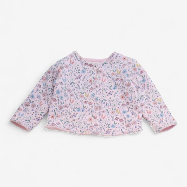Pink Floral Reversible Cardigan
