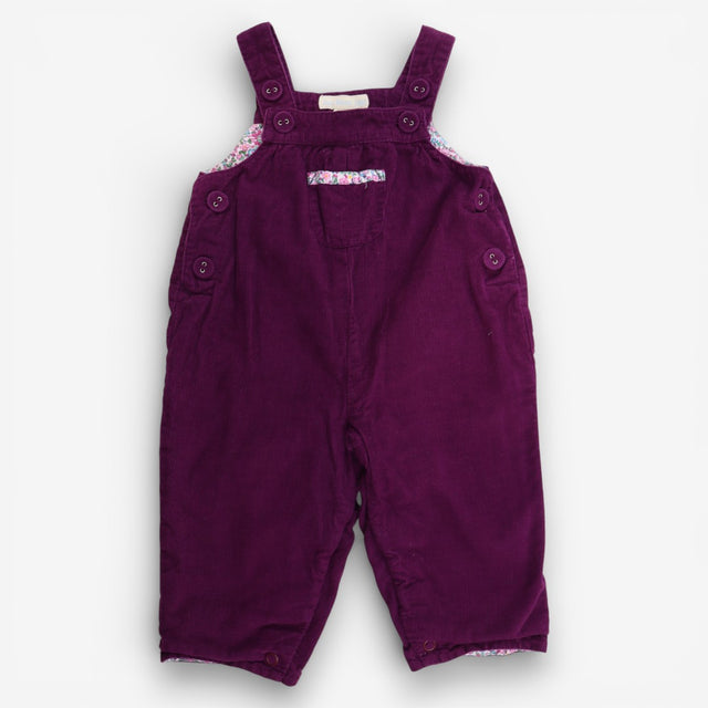 Purple cord dungarees with pocket