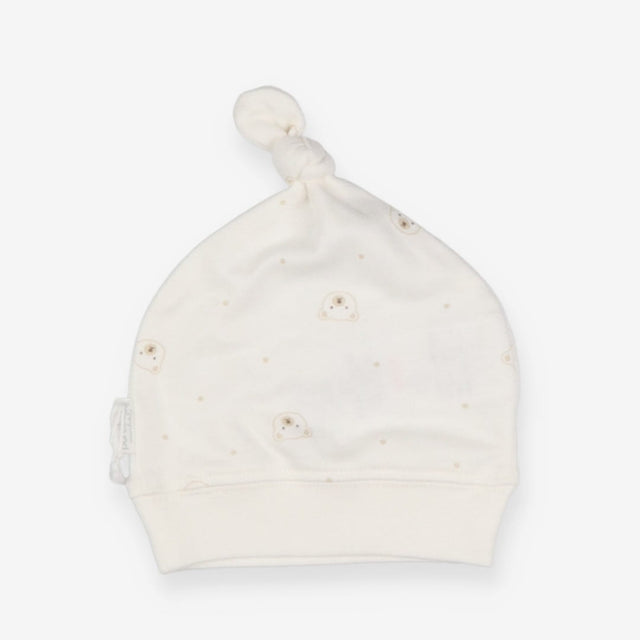 Baby hat white with bear faces