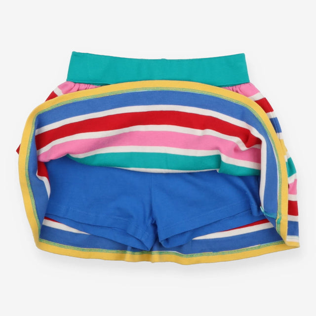 Skort coloured white stripes green waist