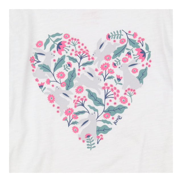 T-Shirt Long Sleeved White Hare Heart
