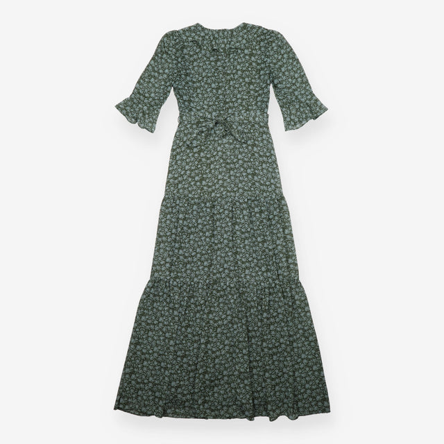 Collection Green Floral Ruffle Tiered Maxi Dress