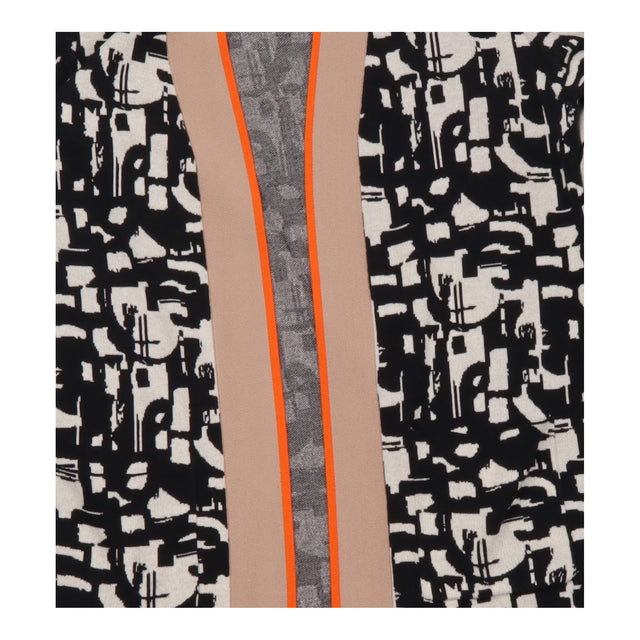 Abstract Jacquard Open Front Longline Cotton Cardi
