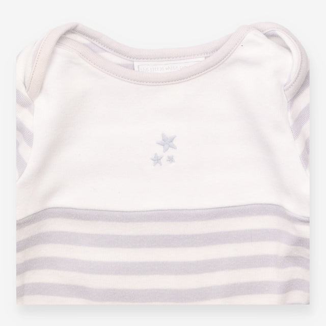 Sleepsuit grey white footless stars