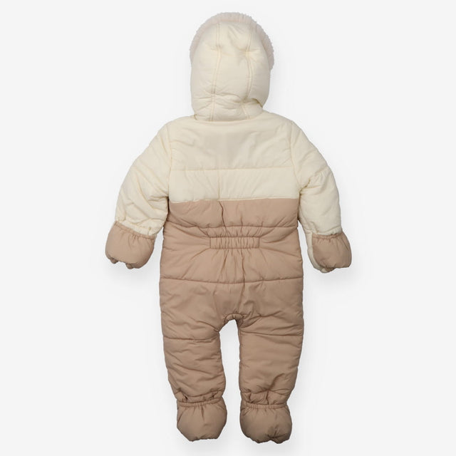 Beige/brown snowsuit fur hood