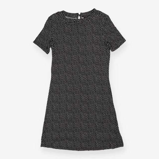 Patterned Jersey Mini Dress – Short Sleeves, Flute