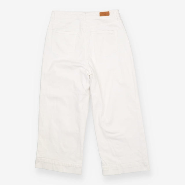 White Wide Leg Cropped Jeans High Waist Denim Trou