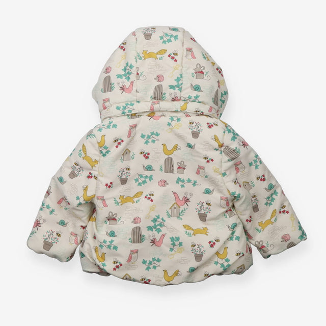 White coat detachable hood garden animals