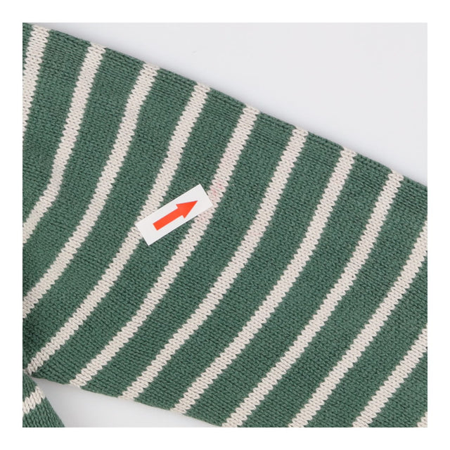 Sweater Knit Green Stripe Fox Applique
