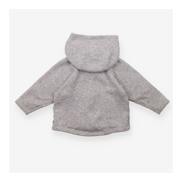 Grey Knit Hoodie with Detachable Hood