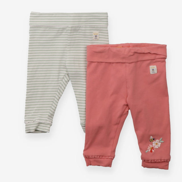 2 pack leggings pink/green stripe