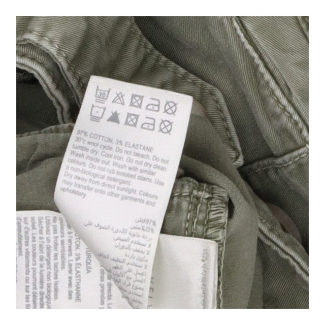 Green Cargo Trousers Utility Style UK10 Cotton Ble