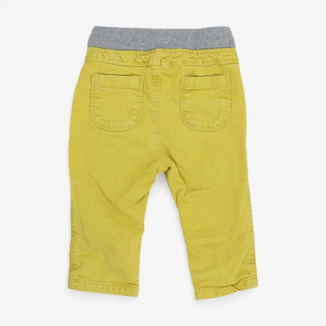 Trousers Cord Yellow Grey Waistband