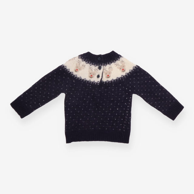 Knitted Jumper Navy Fairisle Rudolph