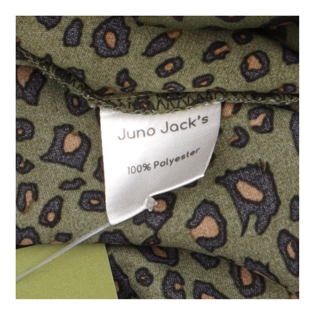 Khaki Green Black Leopard Animal Print V Neck Butt