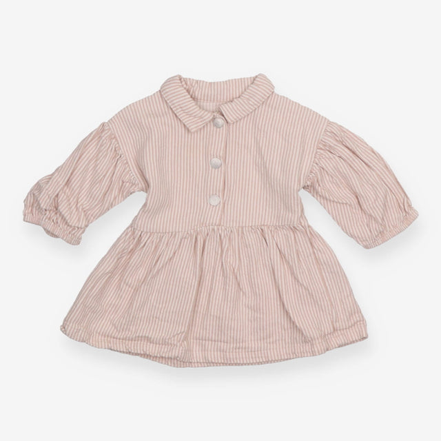 Pink Striped Denim Dress
