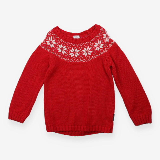 Red Knit Snowflake Sweater