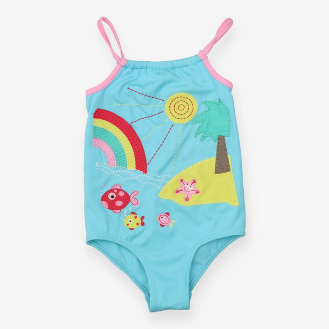 Swimsuit blue on the beach