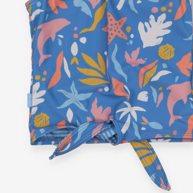 Swim Top Tie Up Blue Under the Sea Print
