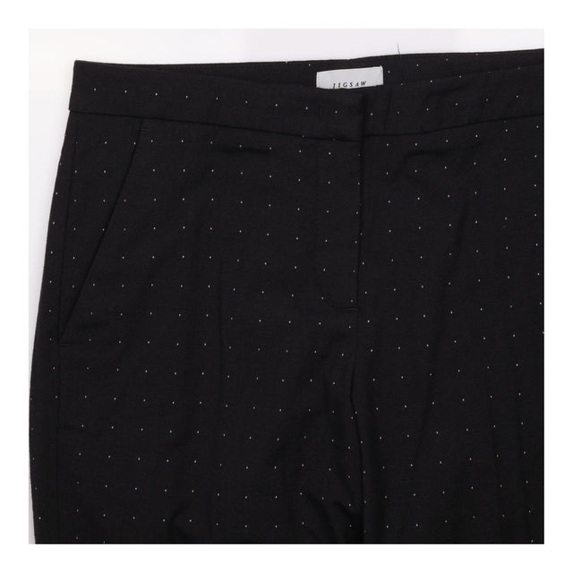 Cotton Blend Polka Dot Tailored Trousers Black