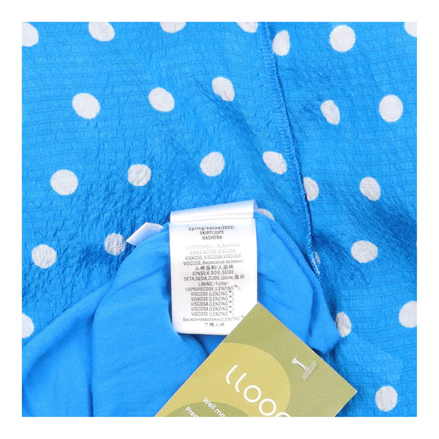 Skirt Bright Blue Polka Dot Midi Elastic Waist