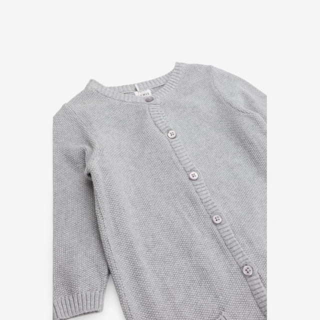 Grey Knitted Romper Elephant pocket