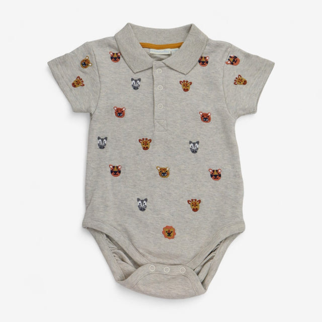 Bodysuit Collared Cream with Safari Appliques