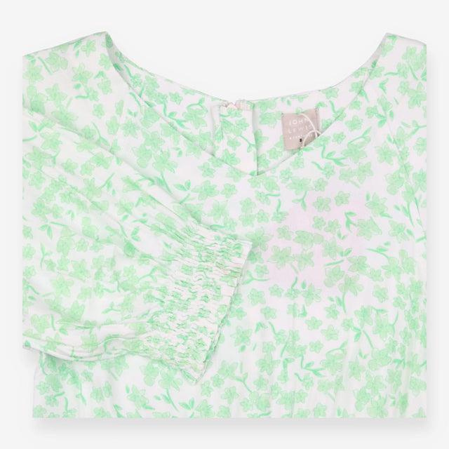 Playsuit white green floral
