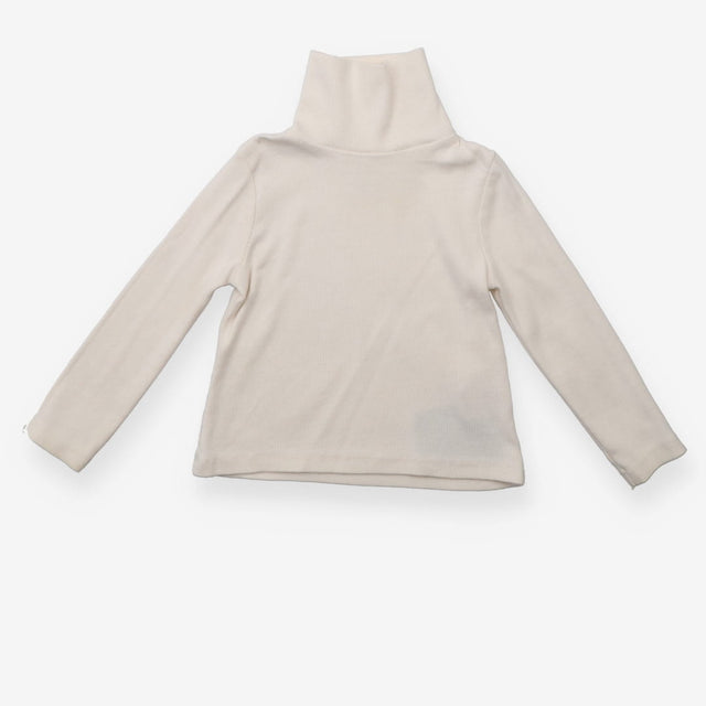 Tee roll neck cream ribbed