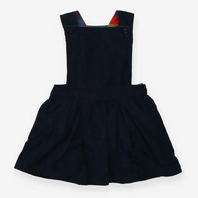 Pinafore blue cord check lining