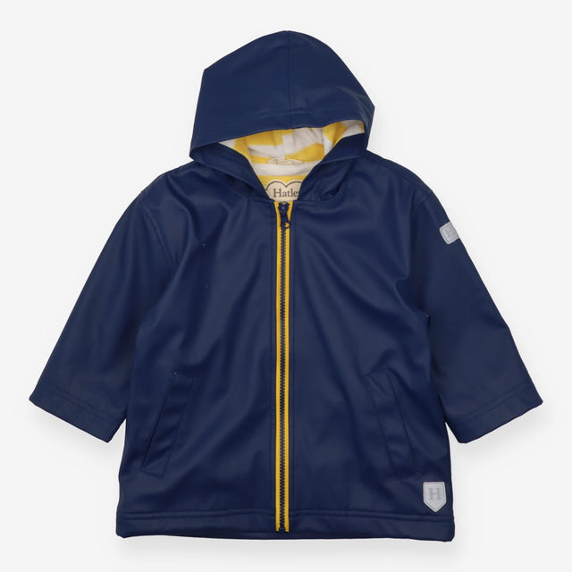 Navy Raincoat Yellow Striped Lining