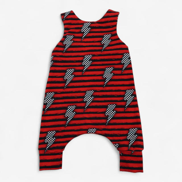 Romper The Punky Leopard Red and Black Striped wit