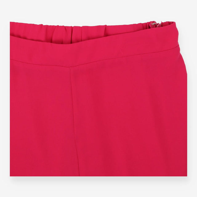 Magenta Wide‑Leg Trousers – Side Zip Tailored Fit