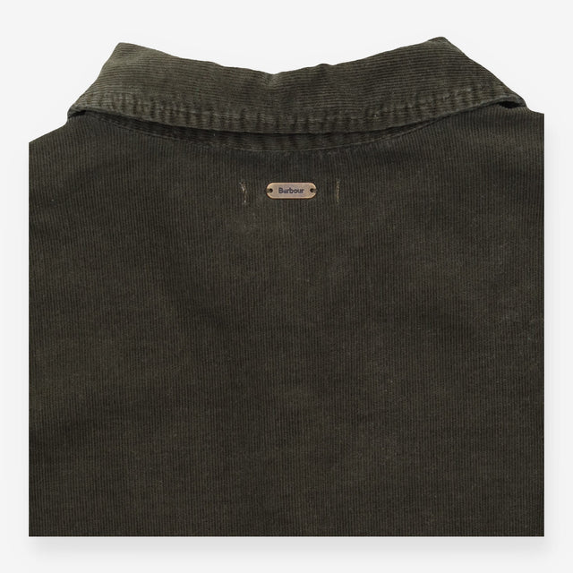 Dress Barbour Ayla Olive Green Corduroy Tiered Mid