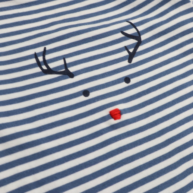 Blue Stripe Red Nose Sleepsuit