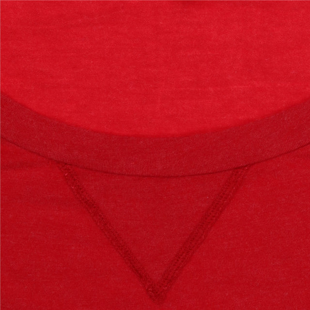 Red Scoop Neck Long Sleeve Top Viscose Stretch Jer