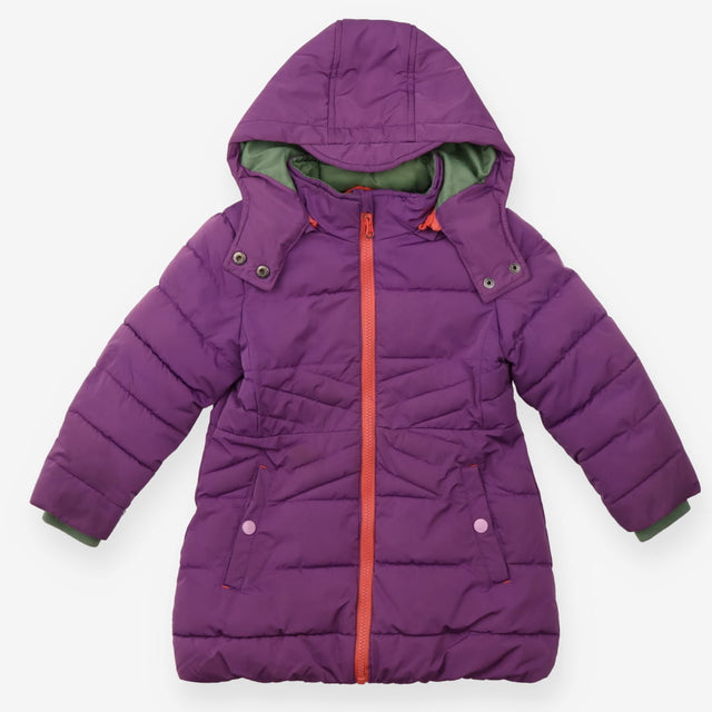 Puffer jacket purple orange zips