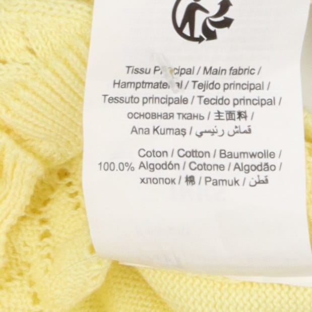 IKKS yellow pointelle cardigan