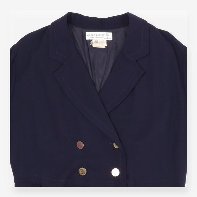 Vintage Double‑Breasted Blazer Dress – Navy, Gold