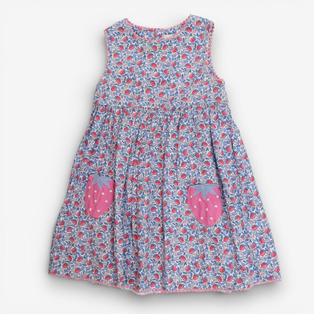 Dress party blue leaf strawberry pockets