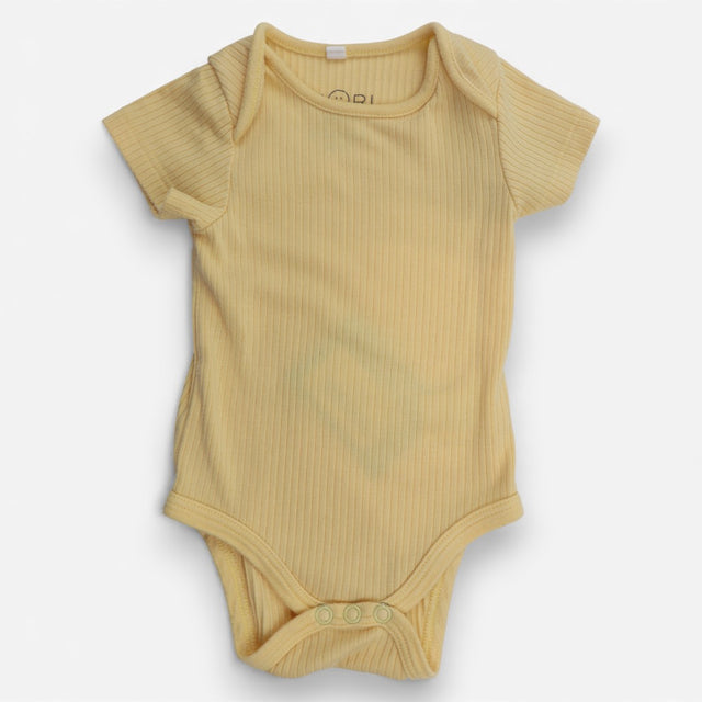 Bodysuit SS yellow ribbed